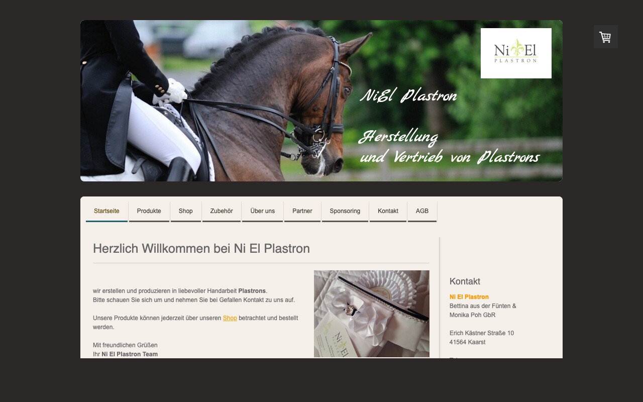 Screenshot der Website von NiEl Plastron