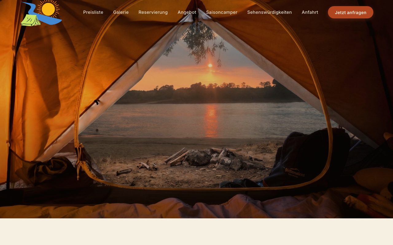 Screenshot der Website von Strand Terrasse