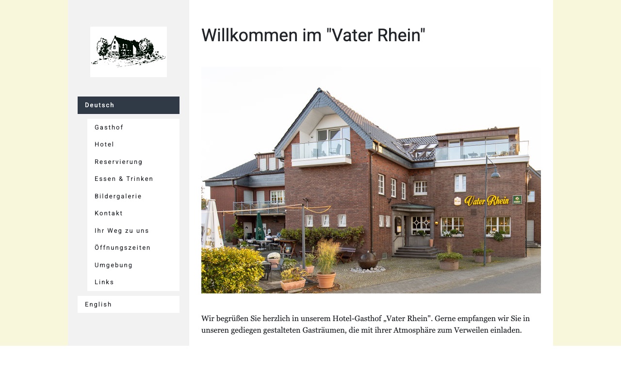 Screenshot der Website von Hotel-Gasthof Vater Rhein